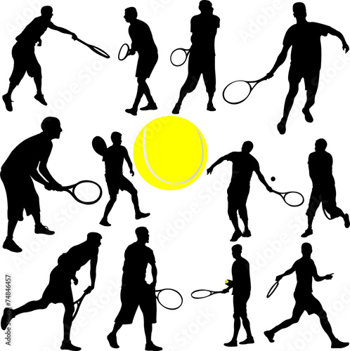tennis players collection - vector