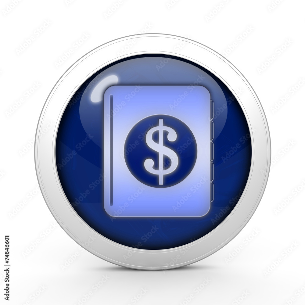 dollar money book circular icon on white background dollar money book circular icon on white background