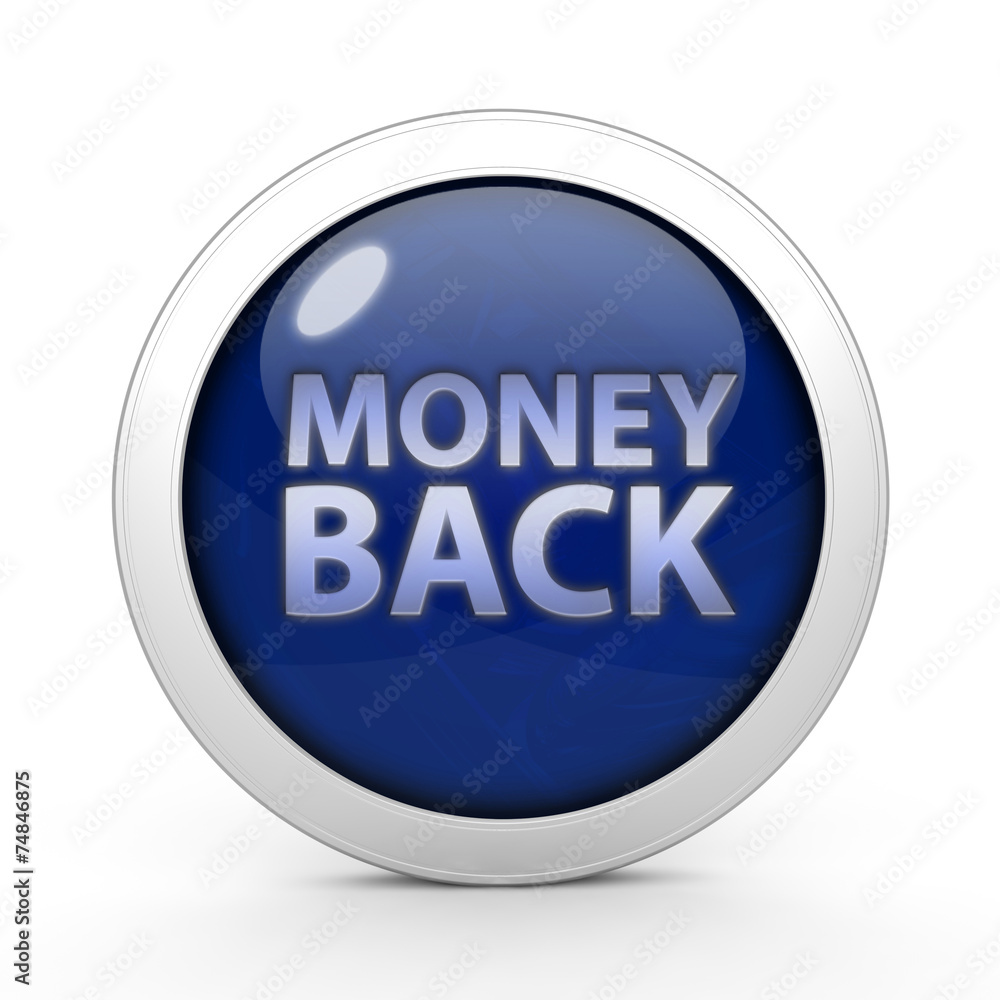 Money back circular icon on white background Money back circular icon on white background