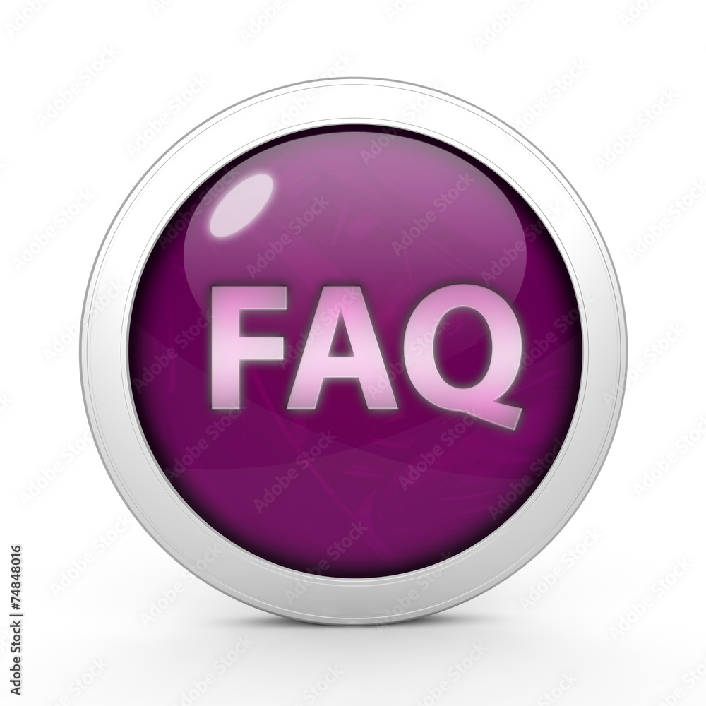 faq circular icon on white background faq circular icon on white background