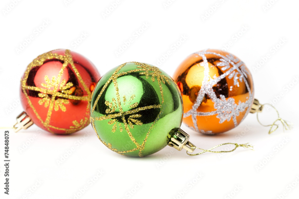 Three christmas toys on a white background Three christmas toys on a white background