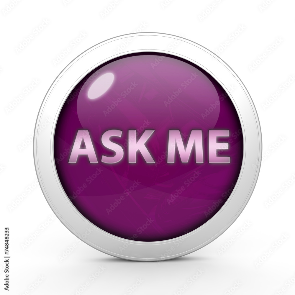ask me circular icon on white background ask me circular icon on white background