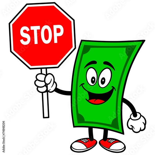 Dollar with Stop Sign