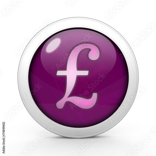 Pound circular icon on white background