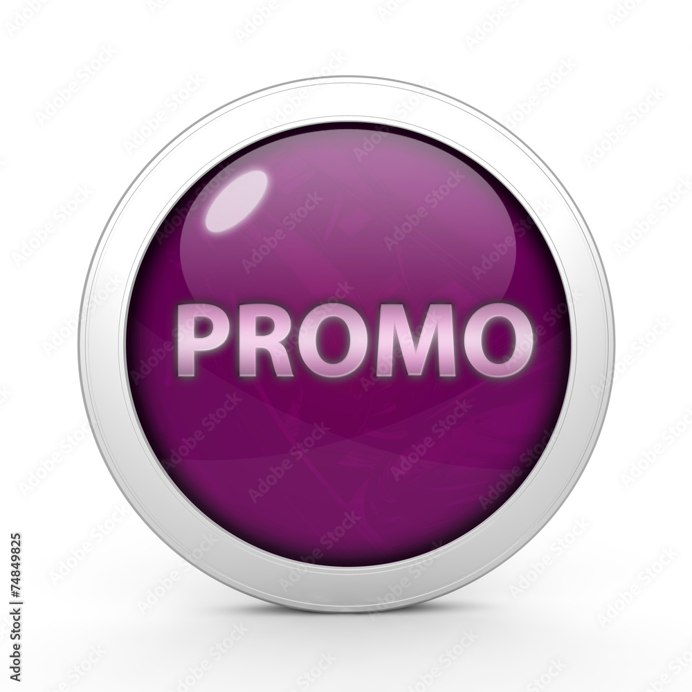 Promo circular icon on white background Promo circular icon on white background