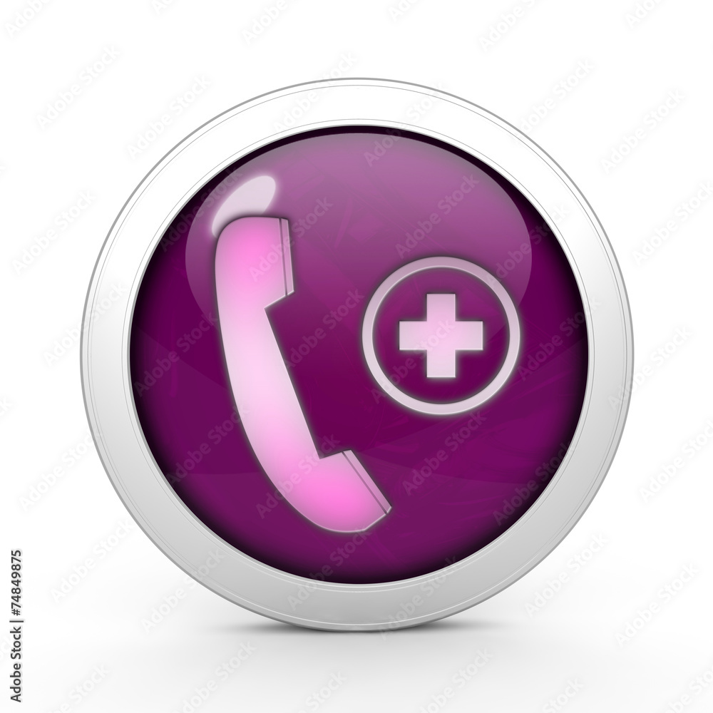 Emergency circular icon on white background Emergency circular icon on white background