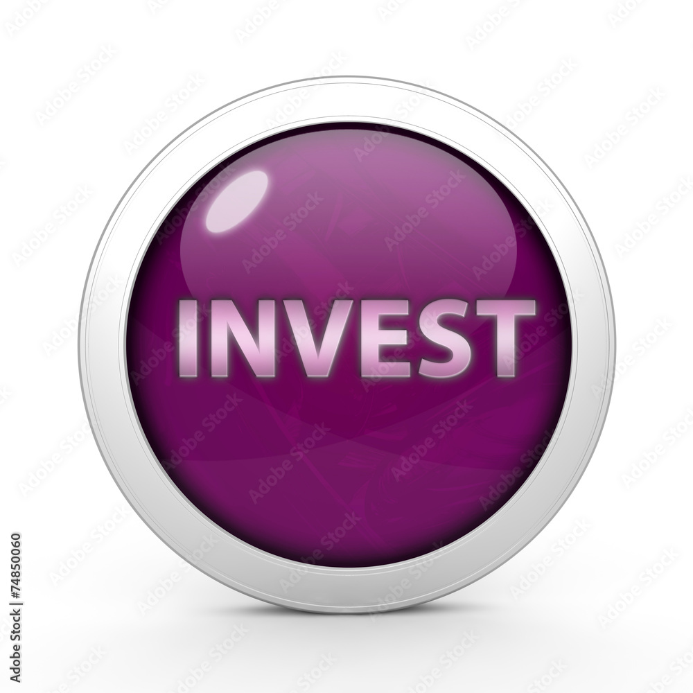 Invest circular icon on white background Invest circular icon on white background