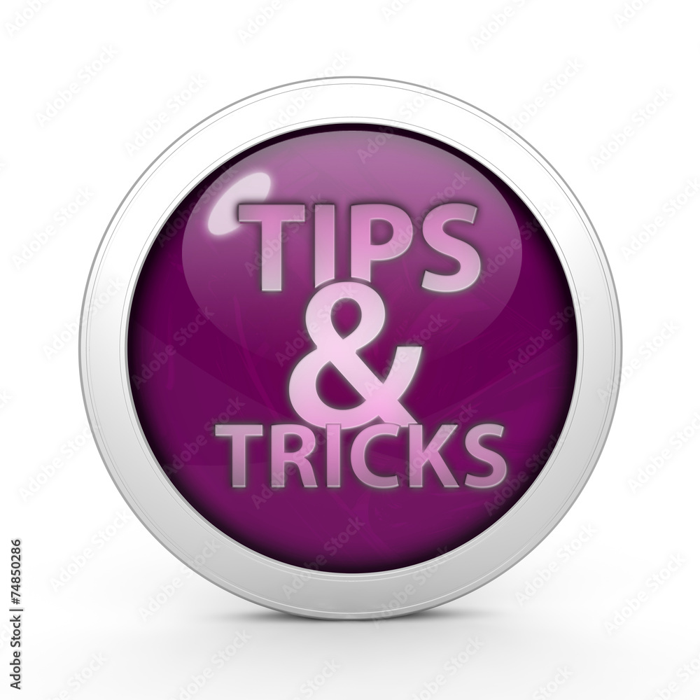 Tips & tricks circular icon on white background Tips & tricks circular icon on white background