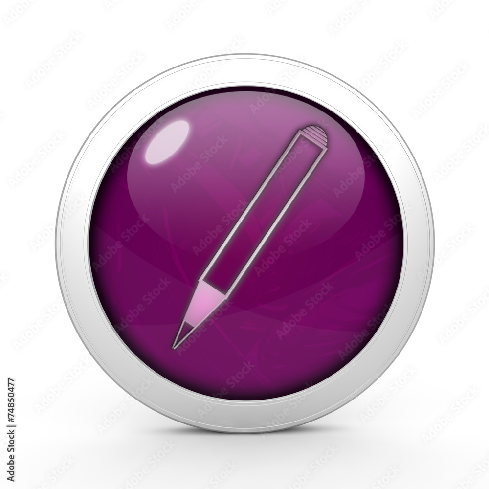 Pencil circular icon on white background Pencil circular icon on white background