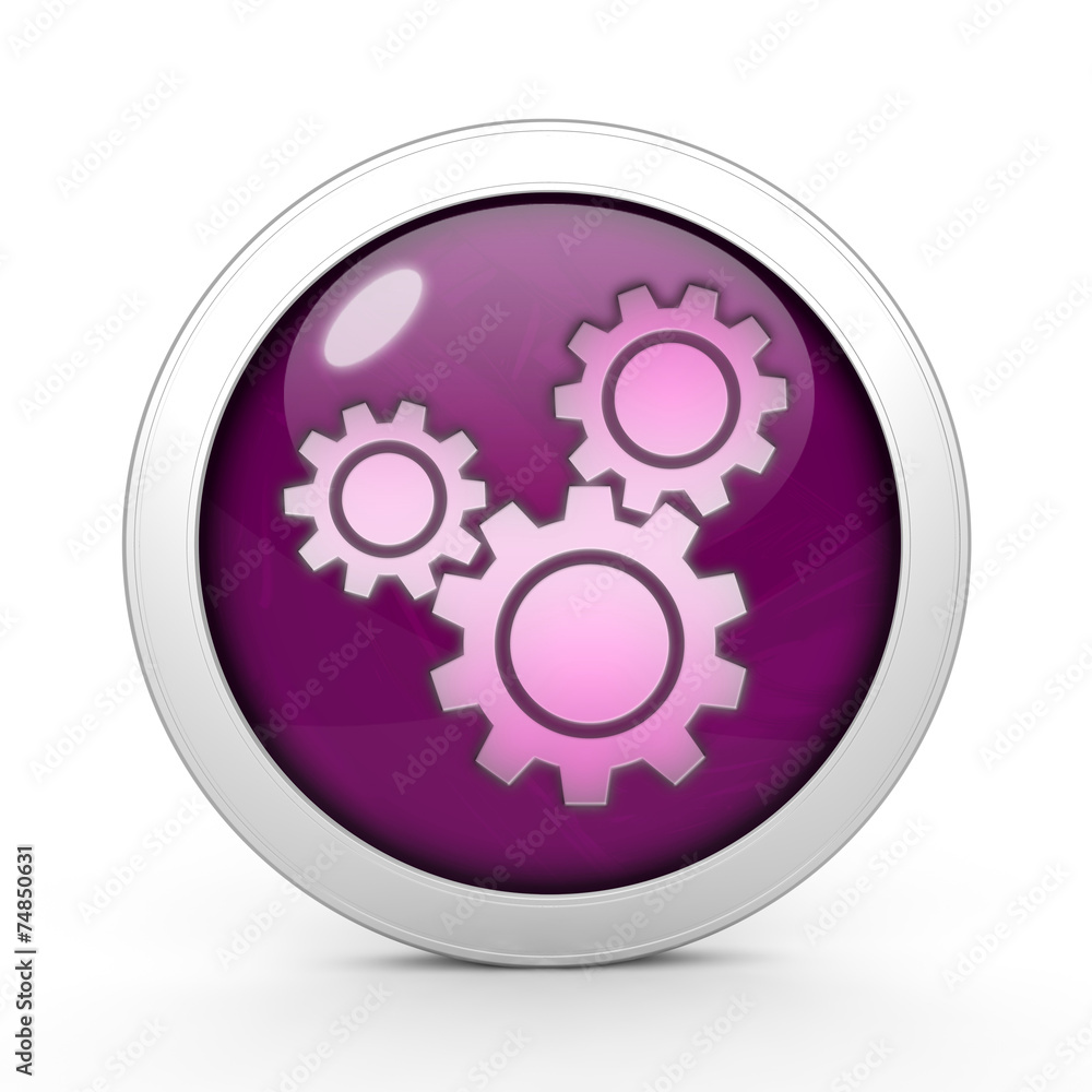 Settings circular icon on white background Settings circular icon on white background