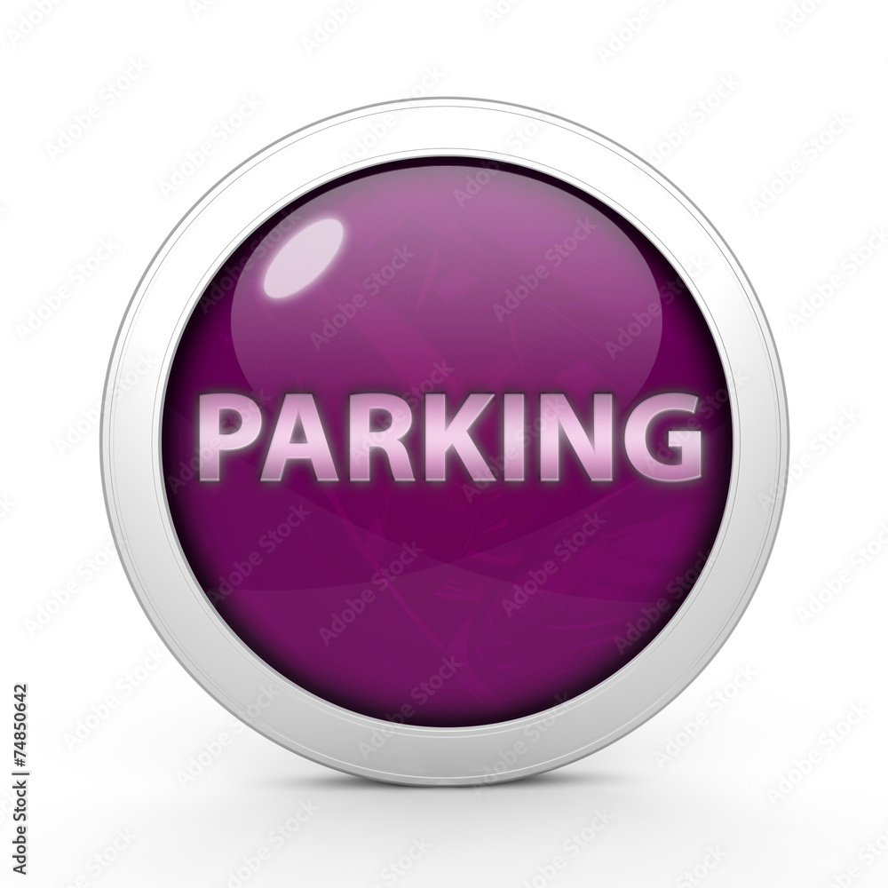 Parking circular icon on white background Parking circular icon on white background
