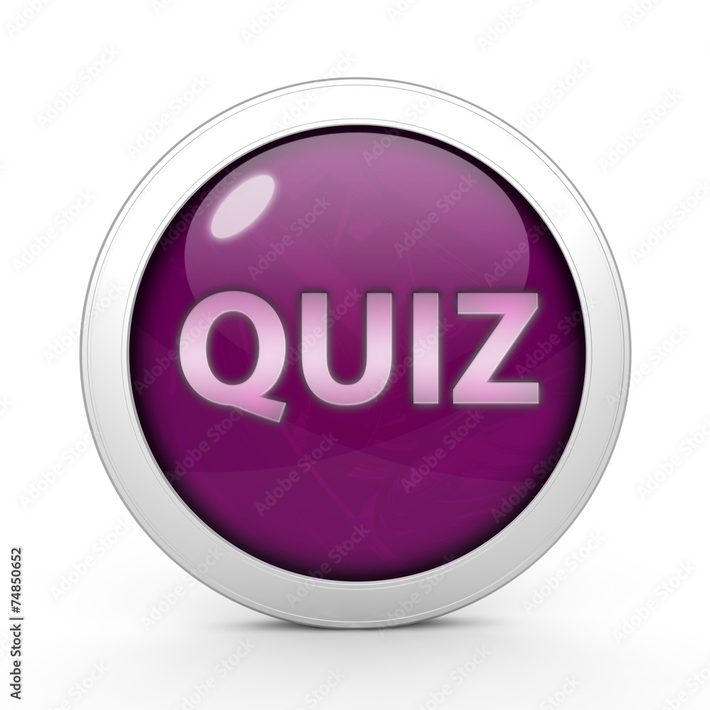 Quiz circular icon on white background Quiz circular icon on white background