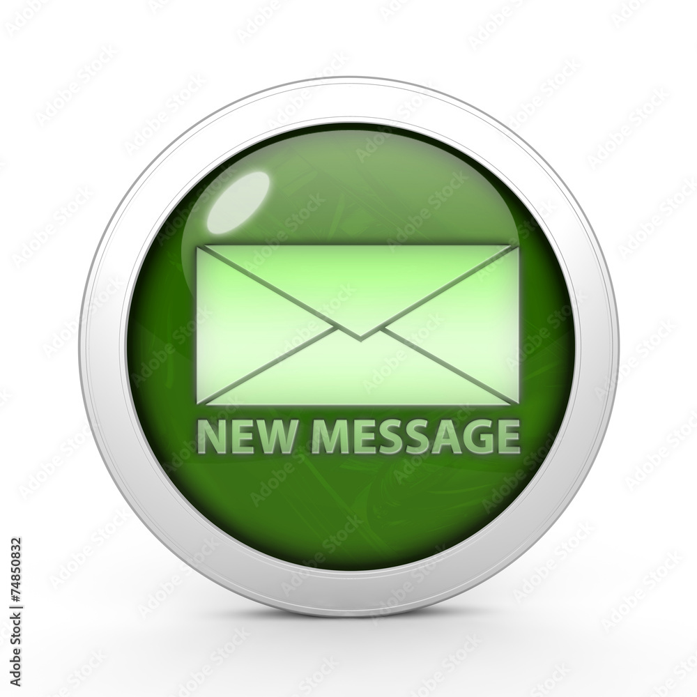 new mesage circular icon on white background new mesage circular icon on white background