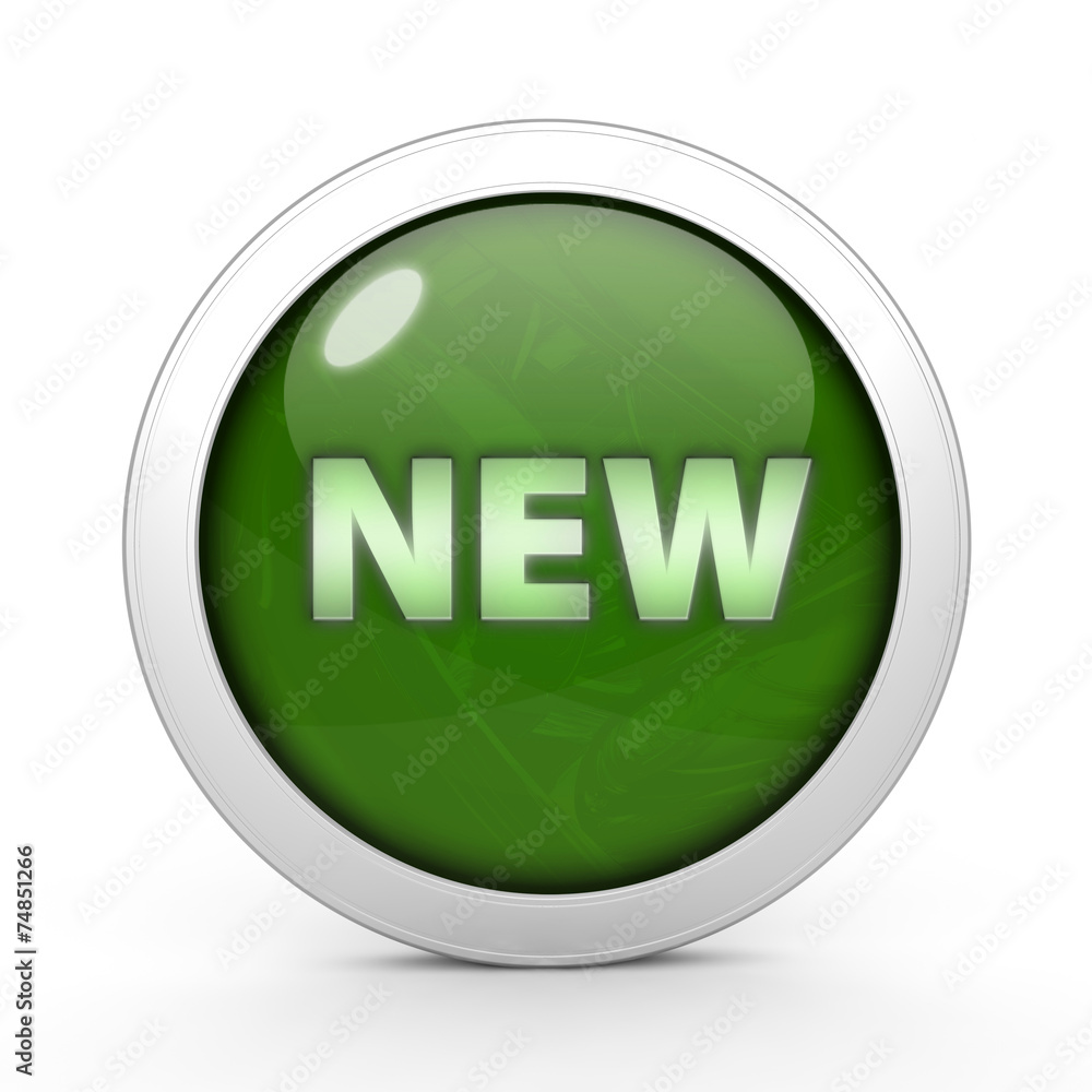 New circular icon on white background New circular icon on white background