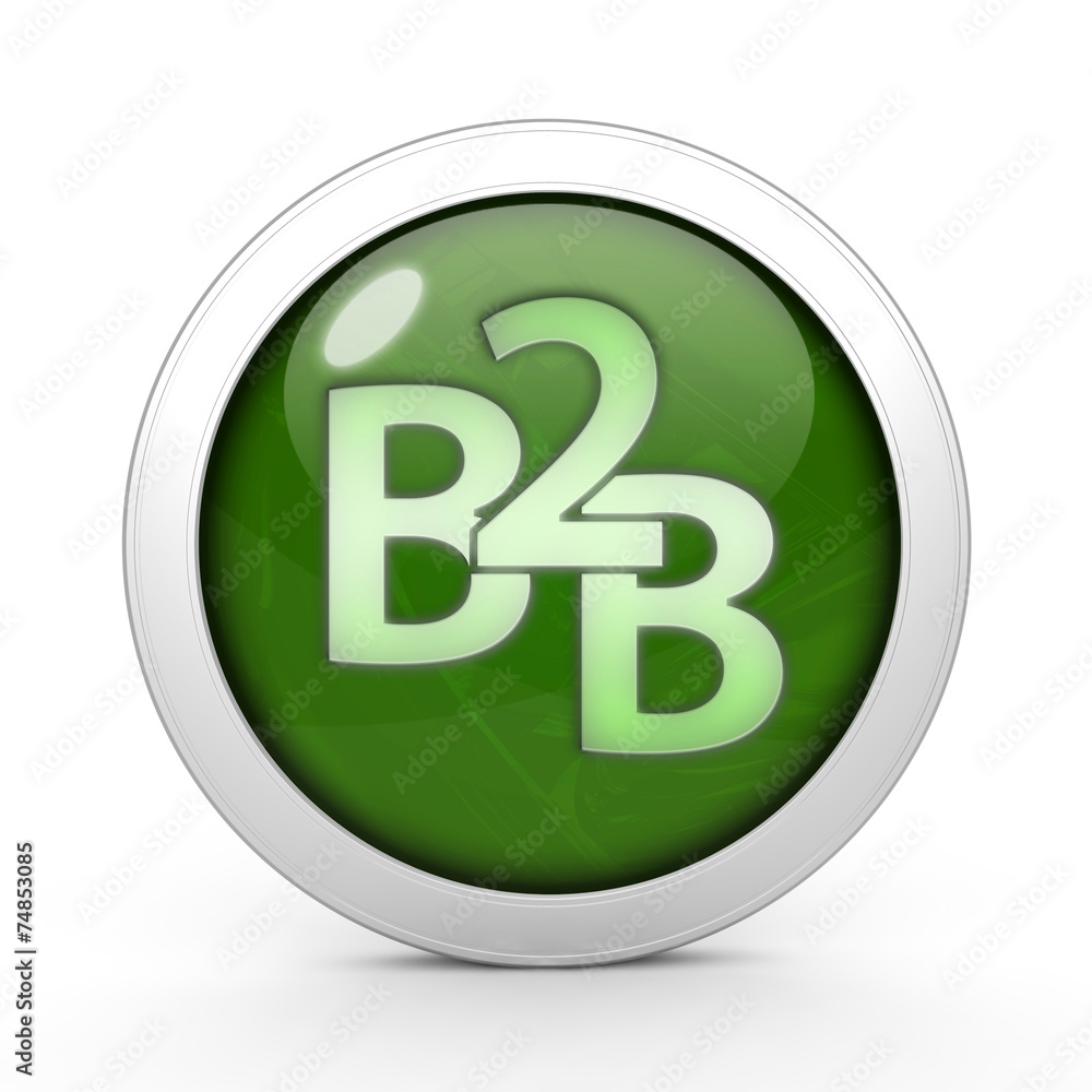 B2B circular icon on white background B2B circular icon on white background