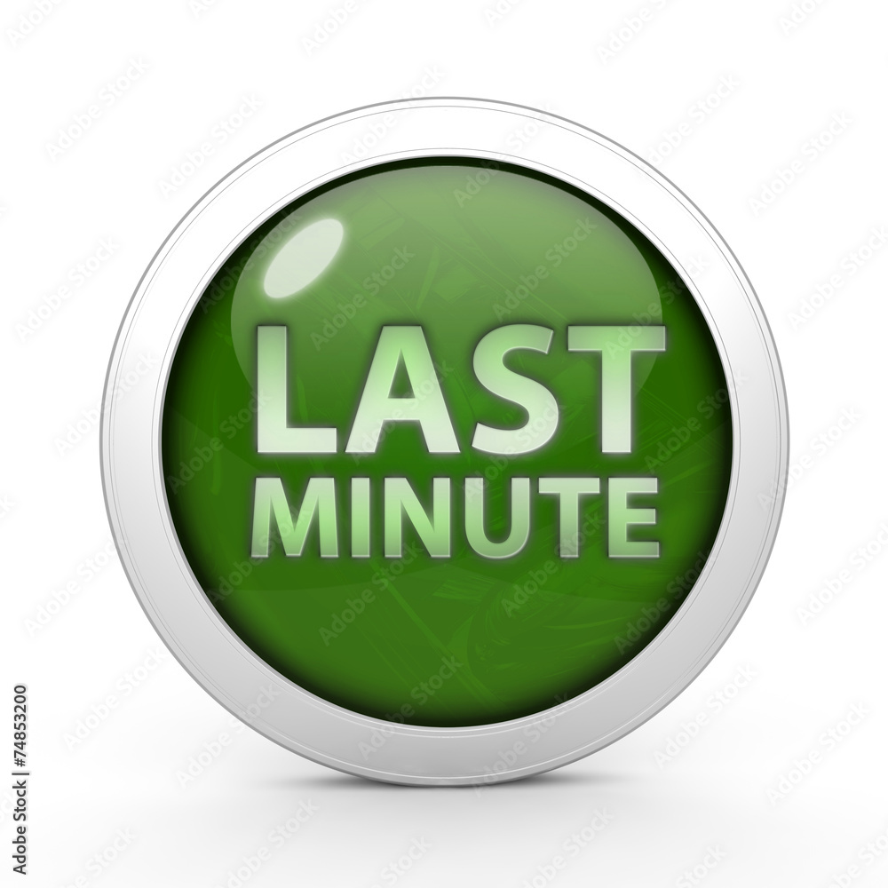 Last minute circular icon on white background
