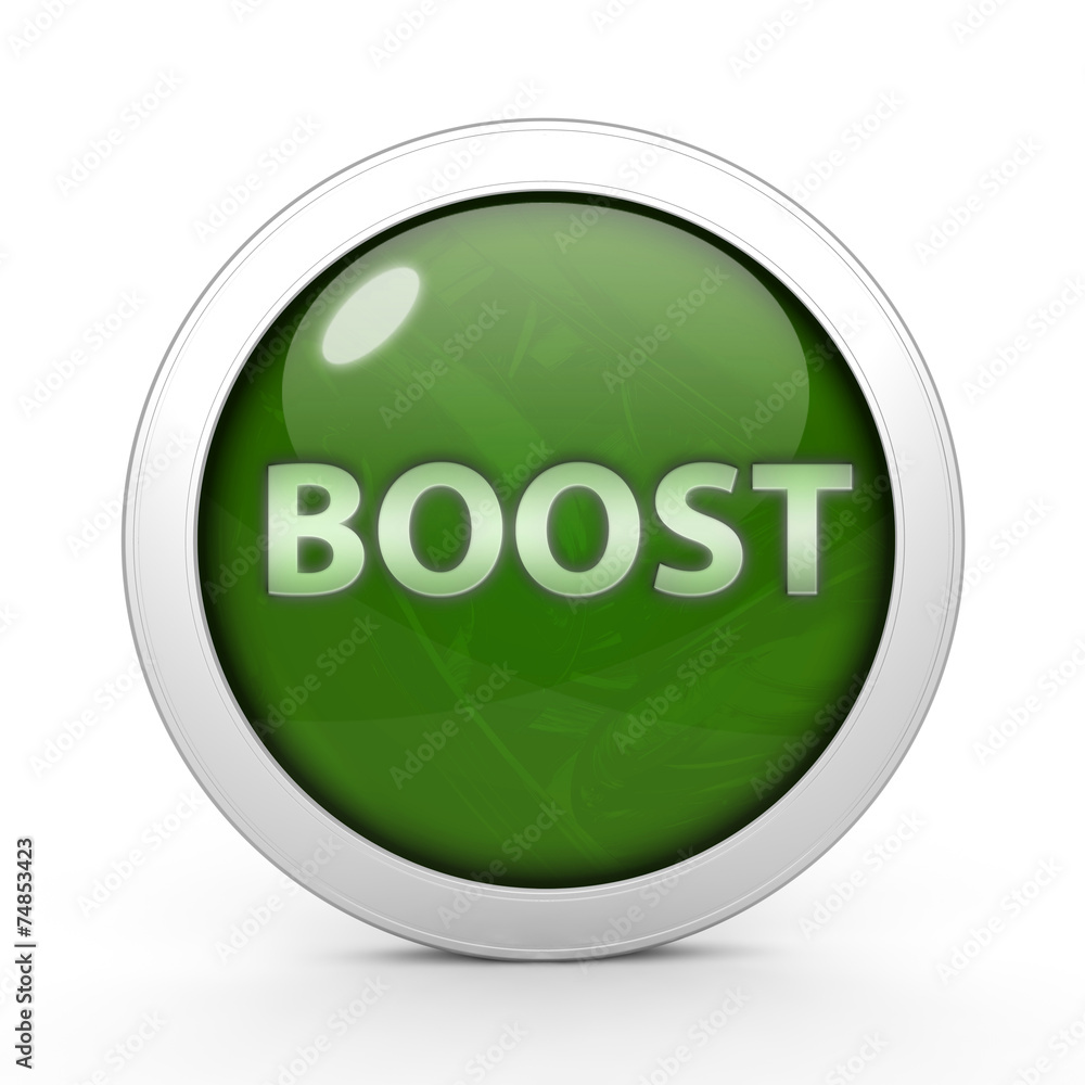 Boost circular icon on white background Boost circular icon on white background