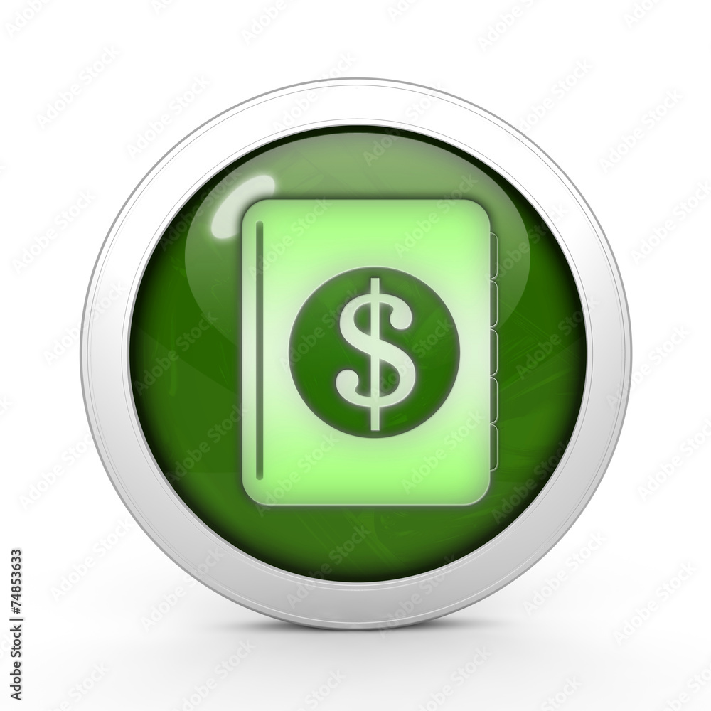 dollar money book circular icon on white background dollar money book circular icon on white background