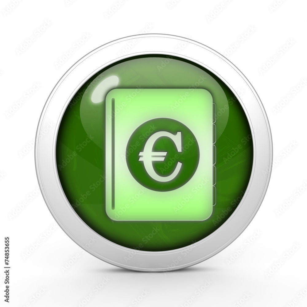 euro money book circular icon on white background euro money book circular icon on white background