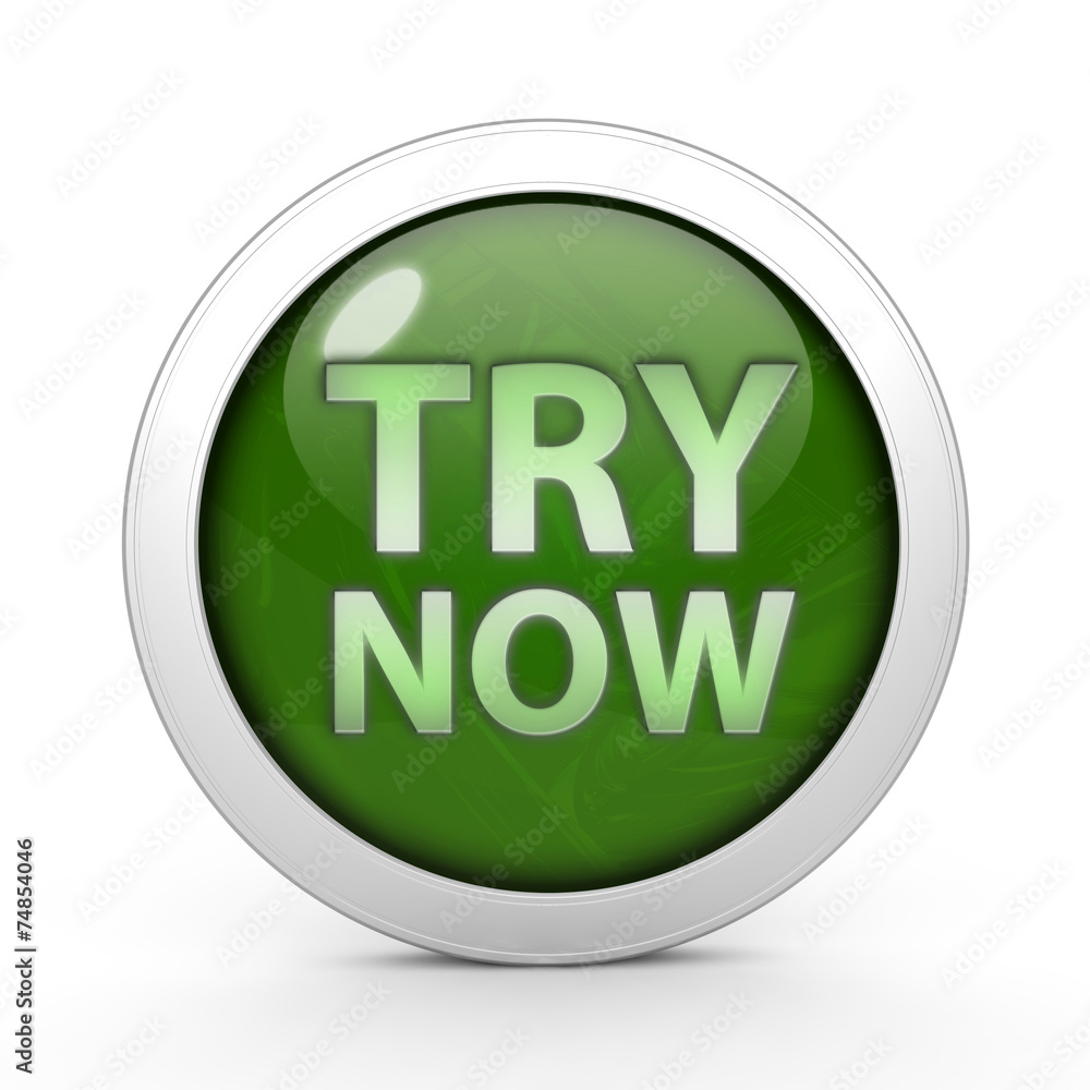 Try now circular icon on white background Try now circular icon on white background