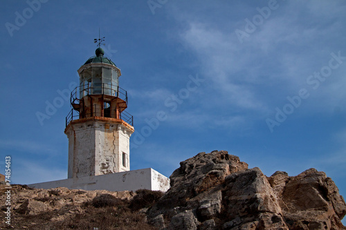 historischer Leuchtturm auf Mykonos