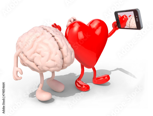 brain and heart take a self portrait with her smart phone
