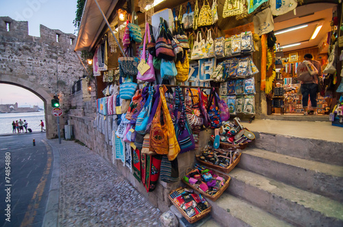 Shop on market in Rhodes