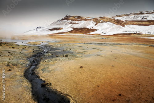 Námaskarð geothermal active volcanic area in North West Icelan