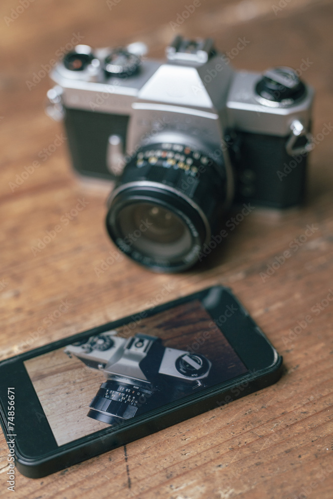 Old analog camera vs digital camera