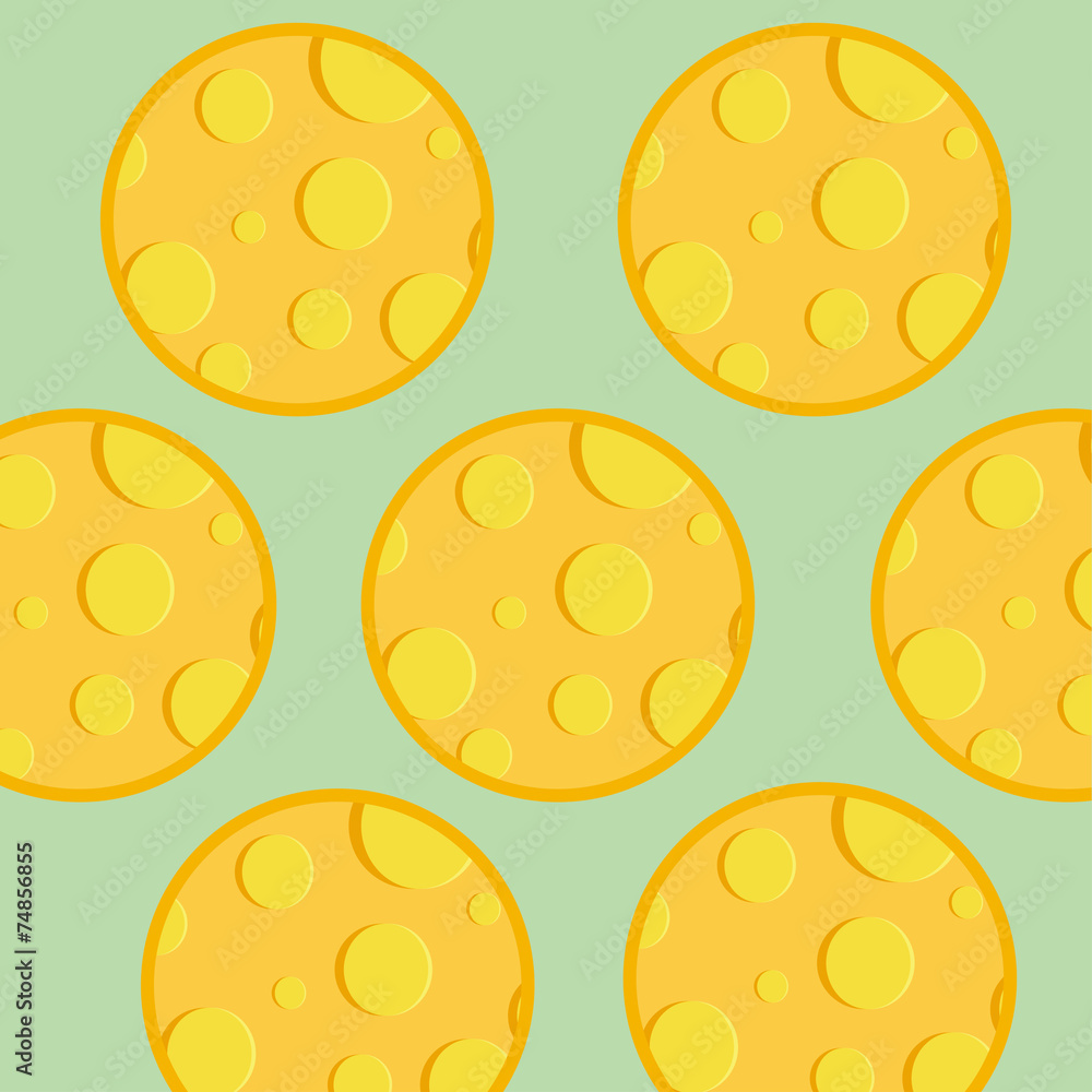 Obraz premium Cheese on green background. Vector illustration