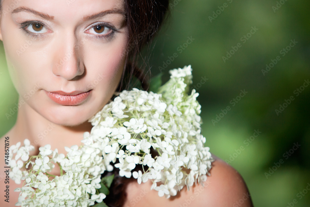 Beauty woman looking into the lens Beauty woman looking into the lens