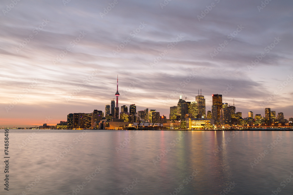 Toronto Skyline from the East at twilight