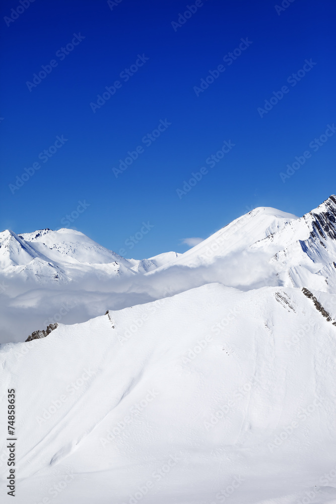 Winter snowy mountains in nice day