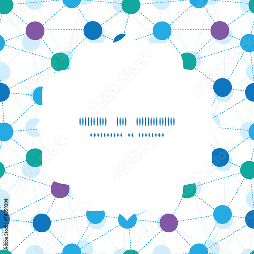 Vector connected dots circle frame seamless pattern background