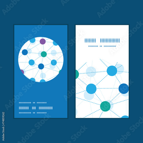 Vector connected dots vertical round frame pattern business