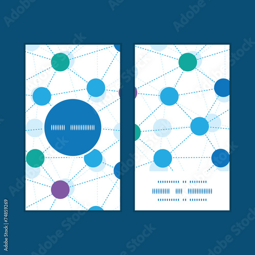 Vector connected dots vertical round frame pattern business
