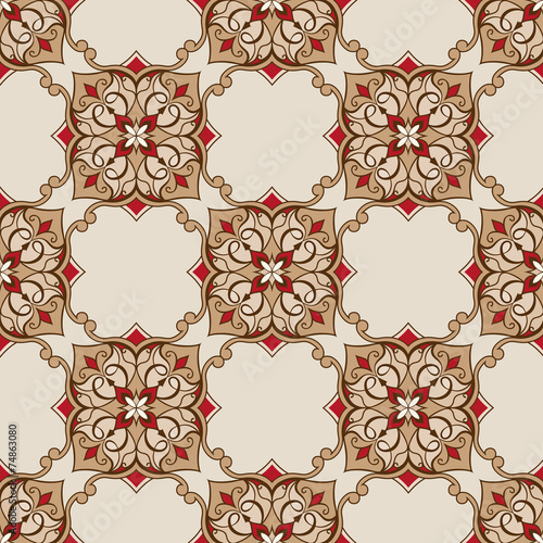 Brown seamless texture on a beige background