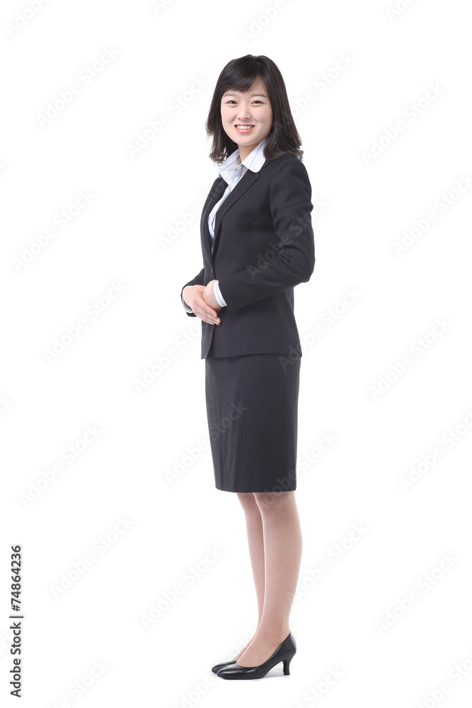 서서 제스처를 취하는 아시안 비즈니스 우먼 서서 제스처를 취하는 아시안 비즈니스 우먼