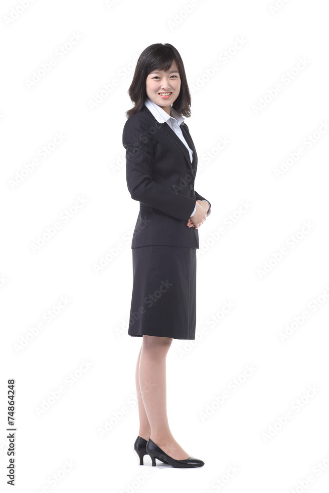 서서 제스처를 취하는 아시안 비즈니스 우먼 서서 제스처를 취하는 아시안 비즈니스 우먼