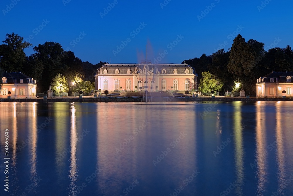 Benrath Palace in Dusseldorf at evening, Germany
