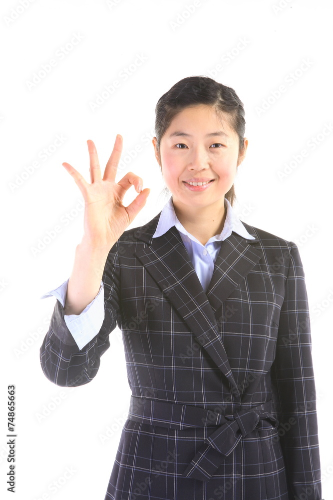서서 제스처를 취하는 아시안 비즈니스 우먼 서서 제스처를 취하는 아시안 비즈니스 우먼