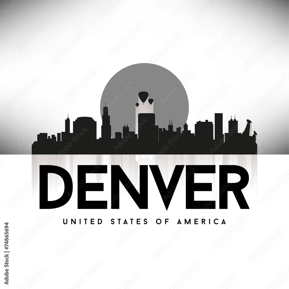 Denver USA Skyline Silhouette Black vector