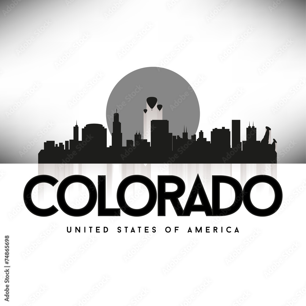 Colorado USA Skyline Silhouette Black vector