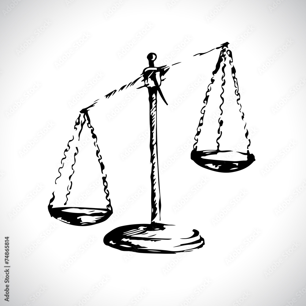 Scales of Justice. Sketch. Vector illustration. Stock Vector Adobe Stock