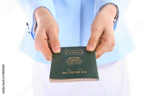 Quadro su tela 여권 들고 있는 스튜어디스