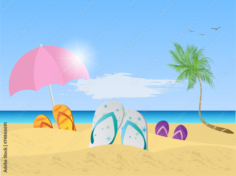 Beach Scene Illustration