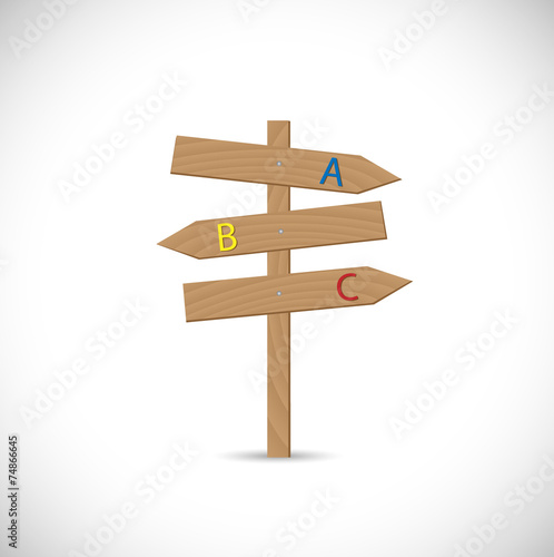 Wooden Signpost Illustration © nmarques74