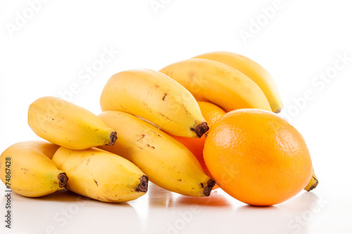 Bunch of bananas isolated on white background