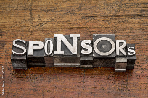 sponsors word in metal type photo
