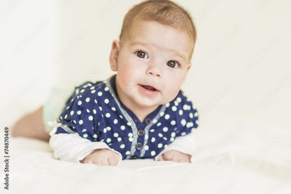 Happy and Smiling Caucasian Newborn LIttle Girl Happy and Smiling Caucasian Newborn LIttle Girl